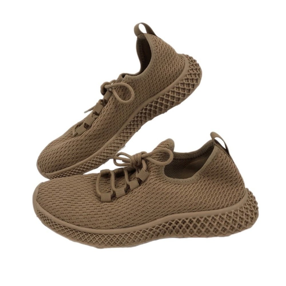 Urban Sport Cream & Tan Breathable Comfort Sneakers | Lace Up Closure